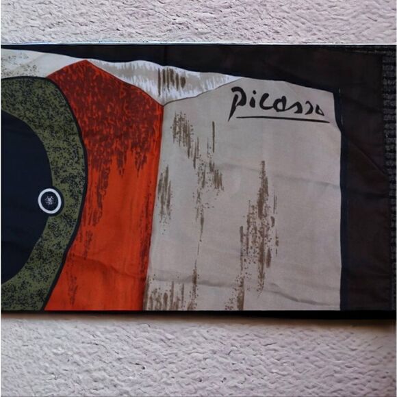 Vintage Signed Picasso Silk Scarf - Picture 2 of 4